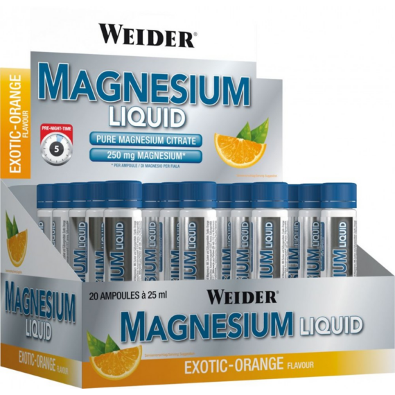 Weider Magnesium Liquid 500 ml (20x25 ml) ásványi anyag pótló - egzotikus narancs