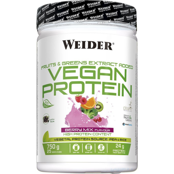 Weider Vegan Protein 750 g vegán fehérjepor - bogyós gyümölcsök