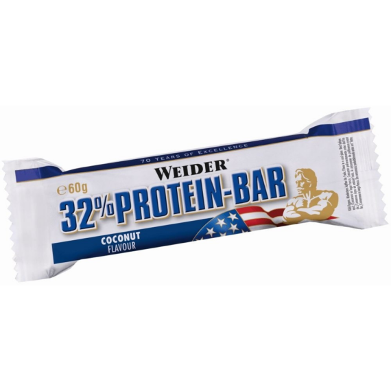 Weider 32% Protein Bar 60 g fehérje szelet (24db/doboz) - kókusz